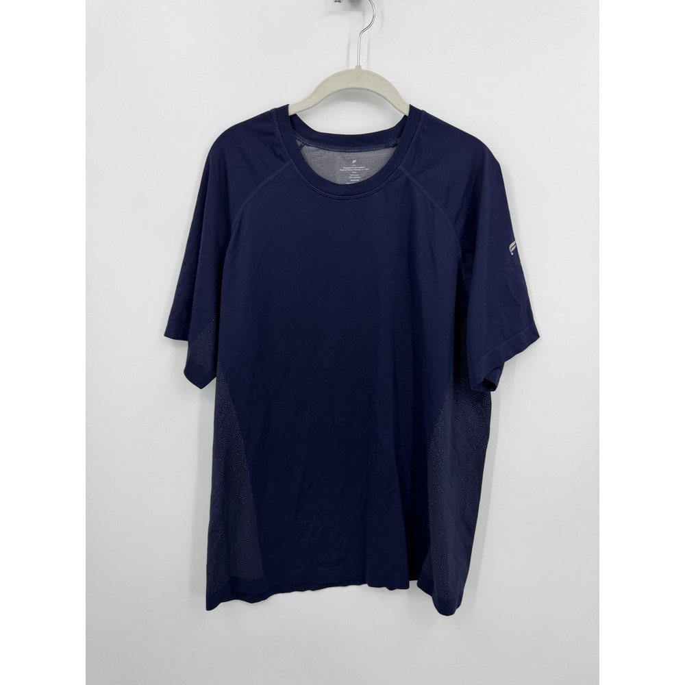 Fabletics Training day T-Shirt Mens XXL Navy Blue Mesh Performance Short Sleeve‎
